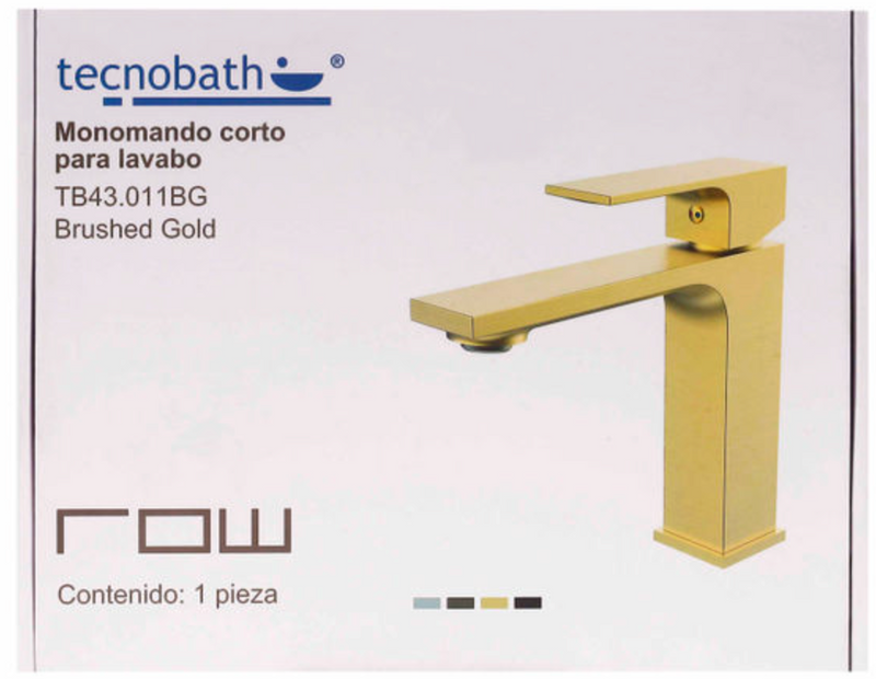MONOMANDO CORTO PARA LAVABO BRUSHED GOLD TB43.011BG