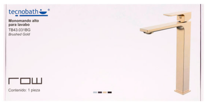 MONOMANDO ALTO PARA LAVABO BRUSHED GOLD TB43.031BG