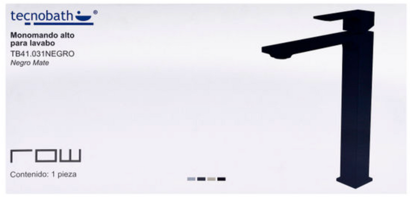 MONOMANDO ALTO PARA LAVABO TB41.031NEGRO MATE