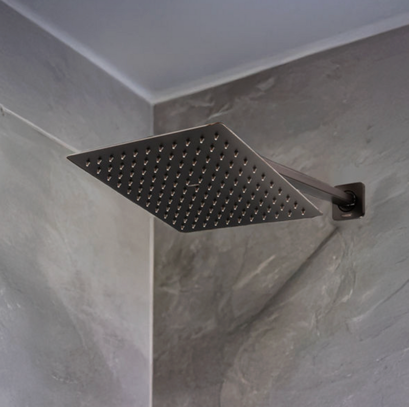 REGADERA CUADRADA CON BRAZO GRIS OXFORD TB42.902GM