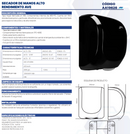 SECADOR DE MANOS ALTO RENDIMIENTO AVE NEGRO AA19626