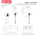MONOMANDO CORTO PARA LAVABO CLASICA CROMO. INCLUYE CONTRA DE PUSH 1.5 L ECOLVEX  E-917-EVX