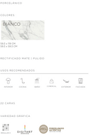 PISO PORCELANICO BOREAS BIANCO ESMALTADO RECTIFICADO 59.3X119 (CAJA 2.12)3PZS