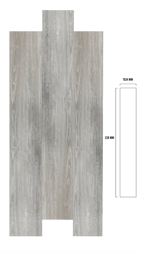 PISO VINILICO DICO SPC 5MM FLOORING #TF591 GREY OAK 1520X230X4MM+1MM (2.79M2XCAJA)