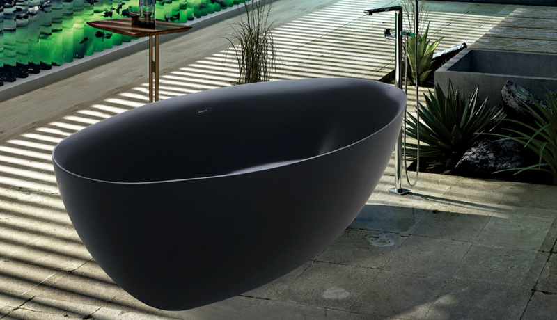 BAÑERA MONTEGO BLACK TINA FREE STANDING NEGRO MATE