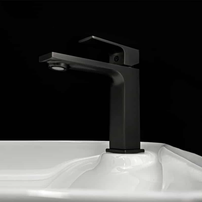 MONOMANDO CORTO PARA LAVABO TB41.011 NEGRO MATE