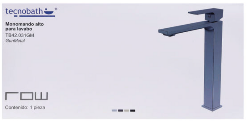 MONOMANDO ALTO PARA LAVABO GRIS OXFORD TB42.031GM