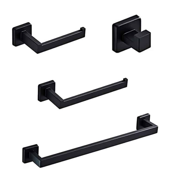 JUEGO DE 4 ACCESORIOS PARA BAÑO TB41.030NEGRO MATE