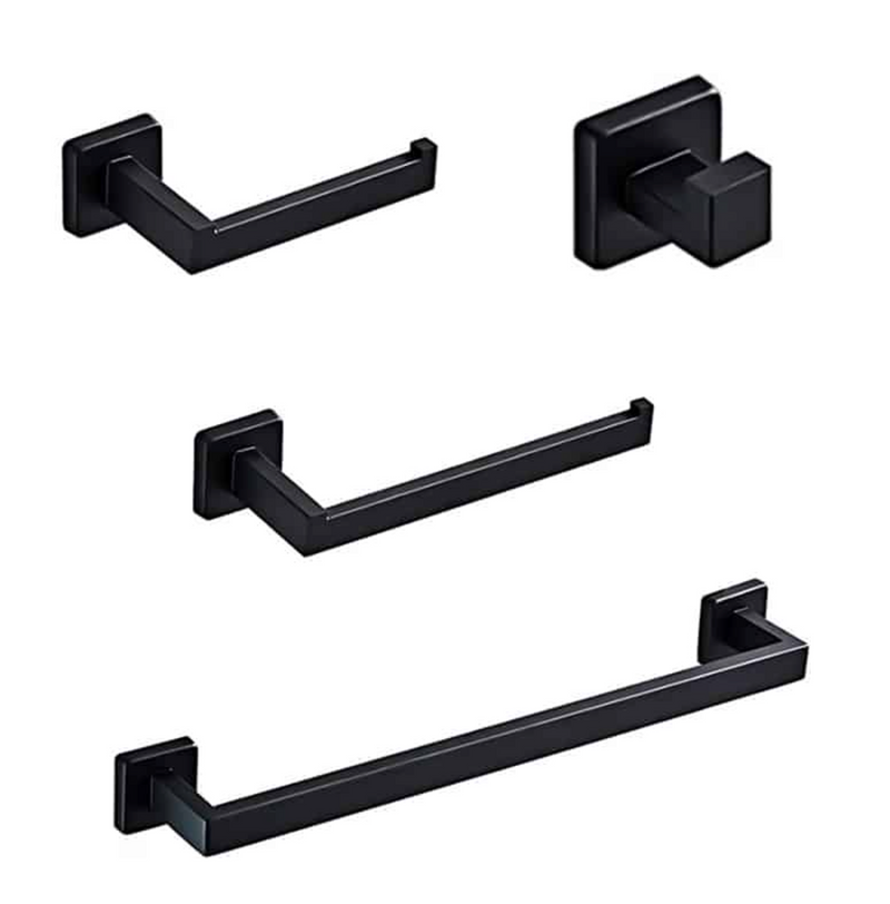 JUEGO DE 4 ACCESORIOS PARA BAÑO TB41.030NEGRO MATE