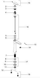 MONOMANDO DE LAVABO ALTO MO8X-DC-01-EB