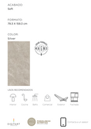 PISO PORCELANICO AZORA MARBLE SILVER RECTIFICADO 79.3X159.3(CAJA 1.26) 1PZS