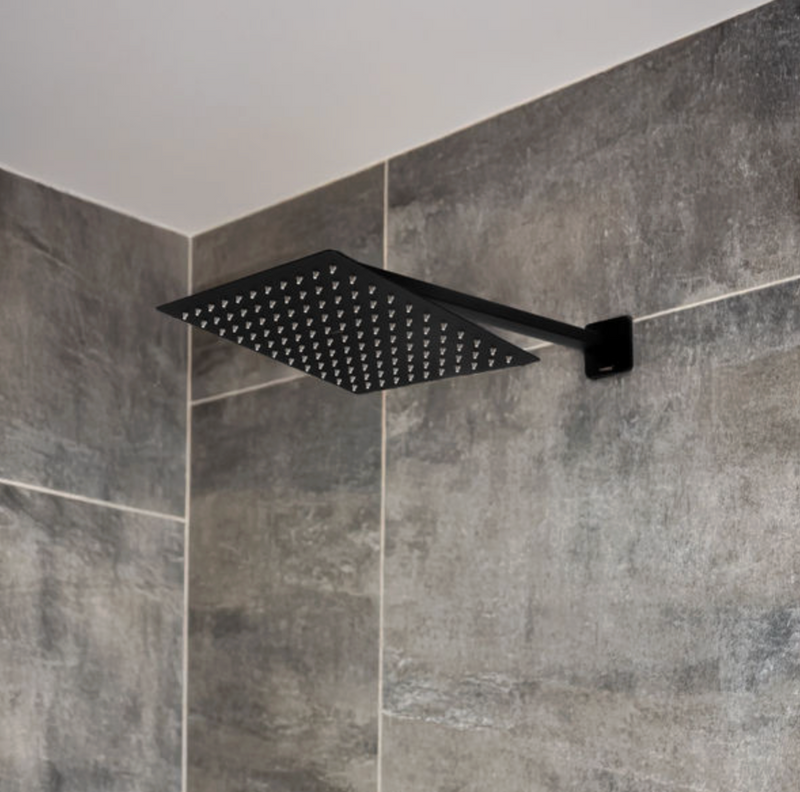 REGADERA CUADRADA CON BRAZO TB41.902NEGRO MATE