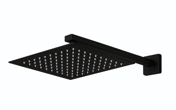 REGADERA CUADRADA CON BRAZO TB41.902NEGRO MATE