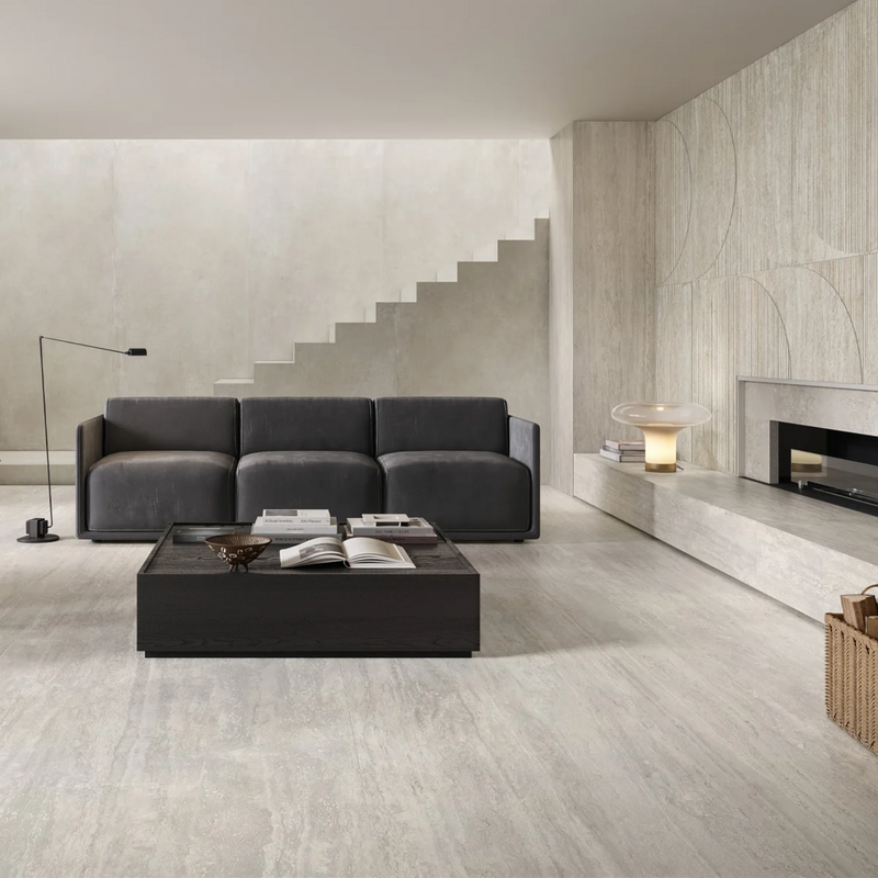 PISO PORCELANICO TRAVERTINI GRIGIO VEIN CUT MATE R. 80x160 (CAJA 2.56 m2)
