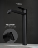 MONOMANDO ALTO PARA LAVABO LATÓN NEGRO MATE  TB33.031NEGRO