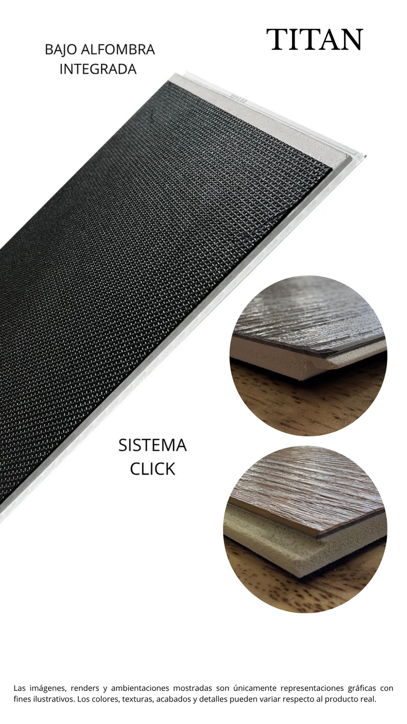 PISO VINILICO WPC TITAN FRISCO OAK 5008 1800X228X7+1MM(CAJA 2.05m2) 5PZ