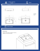 LAVABO RECTANGULAR CERAMICO NEGRO MATE WS-LC001N