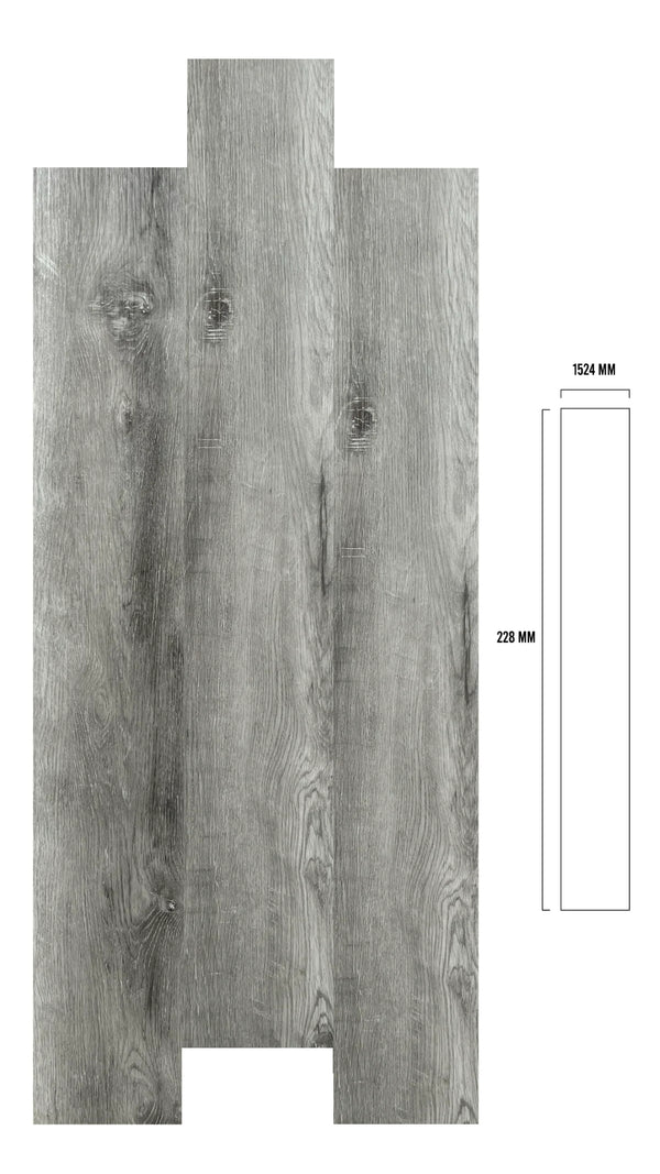 PISO VINILICO SPC BROS 6.5MM FLOORING #20130 STEEL 1524X228X6.5MM(2.08 M2XCAJA)