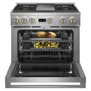 ESTUFA DE 90CMS/36"/4 QUEMADORES+PLANCHA ACERO INOXIDABLE STATEMENT ZDP364NDTSS DUAL