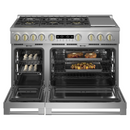 ESTUFA DE 120CMS/48"/6 QUEMADORES+PLANCHA ACERO INOXIDABLE STATEMENT ZDP486NDTSS DUAL