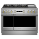 ESTUFA DE 120CMS/48"/6 QUEMADORES+PLANCHA ACERO INOXIDABLE STATEMENT ZDP486NDTSS DUAL