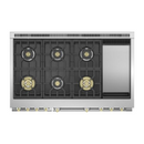 ESTUFA DE 120CMS/48"/6 QUEMADORES+PLANCHA ACERO INOXIDABLE STATEMENT ZGP486NDTSS SOLO GAS