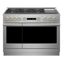 ESTUFA DE 120CMS/48"/6 QUEMADORES+PLANCHA ACERO INOXIDABLE STATEMENT ZGP486NDTSS SOLO GAS