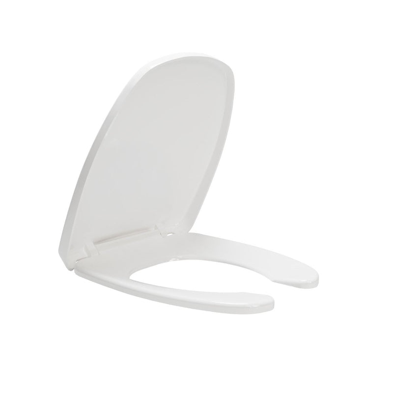 ASIENTO PARA INODORO ELONGADO FRENTE ABIERTO CIERRE LENTO CON ANTIBACTERIAL CON TAPA ENVOLVENTE PARA WC MURANO BLANCO AT-3