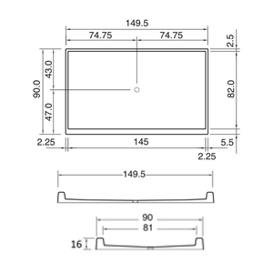 BASE PARA REGADERA RECTANGULAR GRANDE