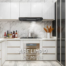 CAMPANA EXTRACTORA A PARED ACERO INOXIDABLE 60 CM COLOR NEGRO MODELO:CAMEXPA60AN