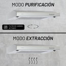 CAMPANA EXTRACTORA A PARED ACERO INOXIDABLE Y CRISTAL 60 CM MODELO:CAMEXPA60AV