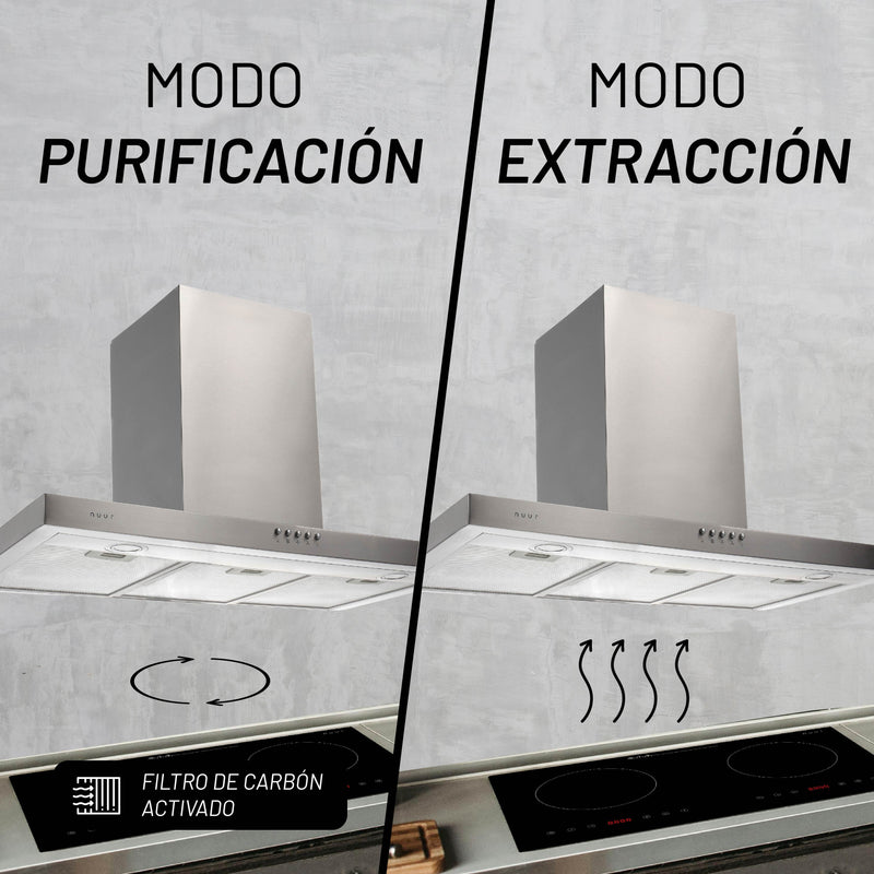 CAMPANA EXTRACTORA A PARED ACERO INOXIDABLE 90 CM MODELO:CAMEXPA90A
