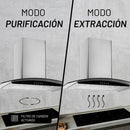 CAMPANA EXTRACTORA A PARED ACERO INOXIDABLE Y CRISTAL TEMPLADO 90 CM MODELO:CAMEXPA90AV