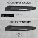 CAMPANA EXTRACTORA A PARED ACERO INOXIDABLE 60 CM COLOR NEGRO MODELO:CAMEXPA80AN