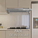 CAMPANA EXTRACTORA A PARED ACERO INOXIDABLE Y CRISTAL 60 CM MODELO:CAMEXPA60AV