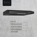 CAMPANA EXTRACTORA A PARED ACERO INOXIDABLE 60 CM COLOR NEGRO MODELO:CAMEXPA80AN