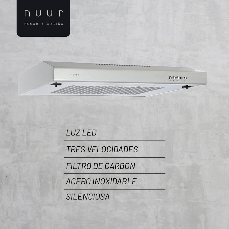 CAMPANA EXTRACTORA A PARED ACERO INOXIDABLE Y CRISTAL 60 CM MODELO:CAMEXPA60AV