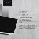 CAMPANA EXTRACTORA A PARED ACERO INOXIDABLE Y CRISTAL TEMPLADO 60 CM / CONTROL DIGITAL CON WIFI MODELO:CAMEXPA60VT