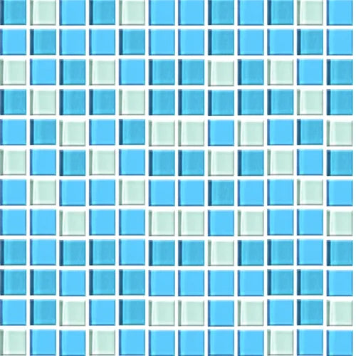 MOSAICO DE CRISTAL BRILLO AZUL BLANCO 4MM 30X30