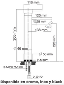 MONOMANDO LAVABO ALTO DAMASCO INOX 3210IN