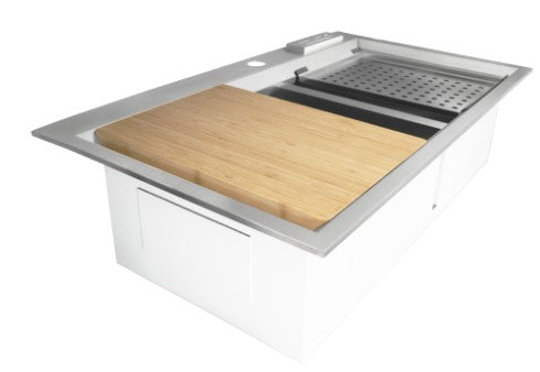 TARJA DE ACERO INOXIDABLE DOBLE TINA ELKAY PARA COCINA EFD-342075ACO