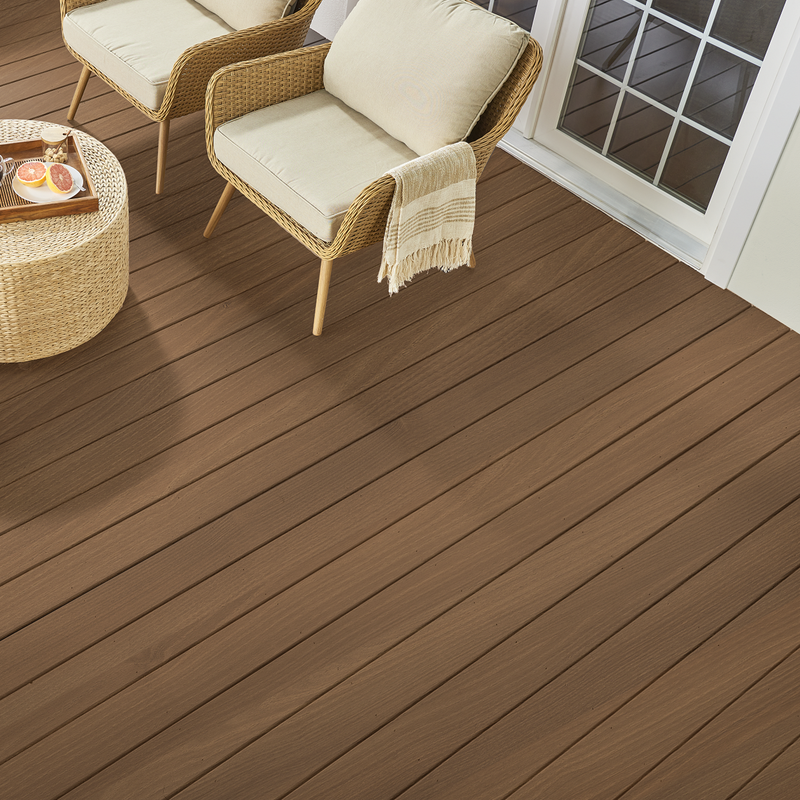 MADERA PARA EXTERIOR DECK DE PVC CAPUCCINO (CAJA DE 1.32 M2)