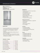 REFRIGERADOR AUTOMATICO FREENCH DOOR MOD.PNF27EYWFFS