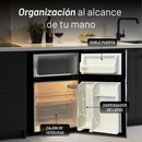 FRIGOBAR 2 PUERTAS CON CONTROL MECÁNICO Y COMPRESOR CAPACIDAD 90L 3.2 PIES NUUR MODELO:FRIGO90L2P