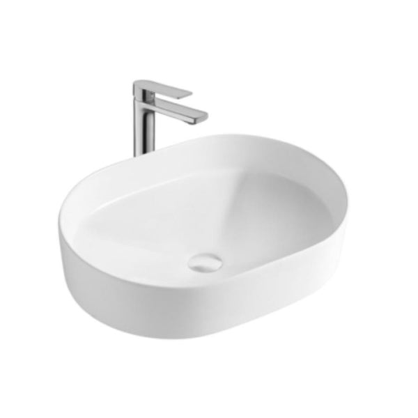 LAVABO CERAMICO OVALADO DE SOBREPONER NATIA MOD.FRESNO BLANCO