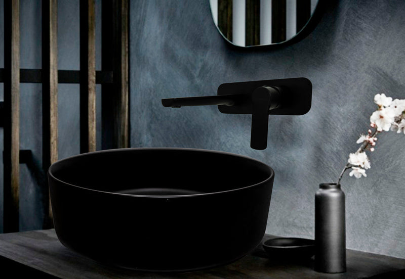 LAVABO REDONDO CERAMICO NEGRO LC-003