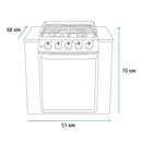 COMBO CAMPANA Y ESTUFA SILVER MABE 50 CM(30 PULGADAS) .