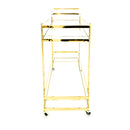 CARRO DE SERVICIO ORO CRISTAL CLARO 108*46*90 CM