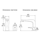 MONOMANDO DE LAVABO BAJO NAUTILIA E-924