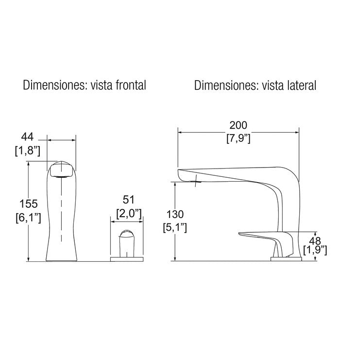 MONOMANDO DE LAVABO BAJO NAUTILIA E-924